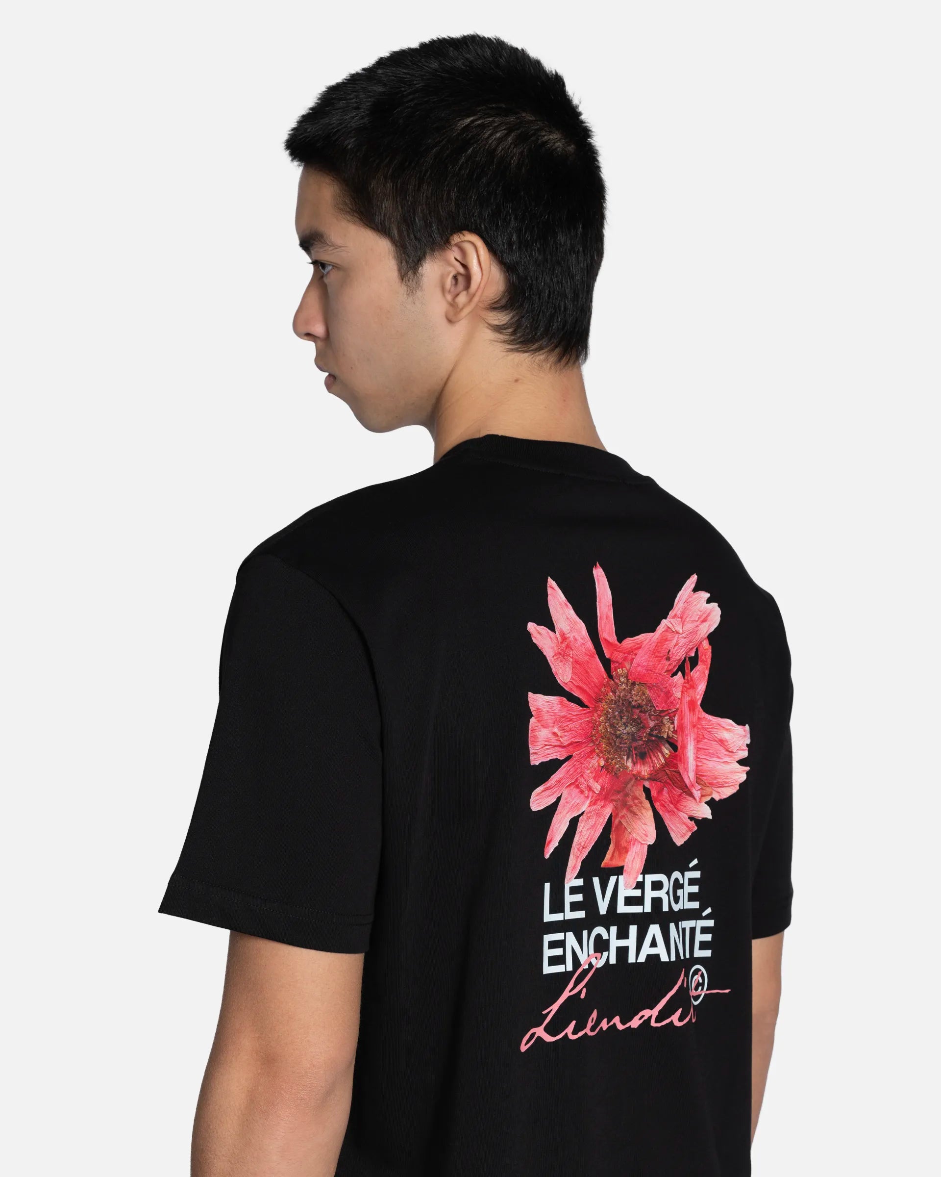 T-Shirt Fleur Rose Black